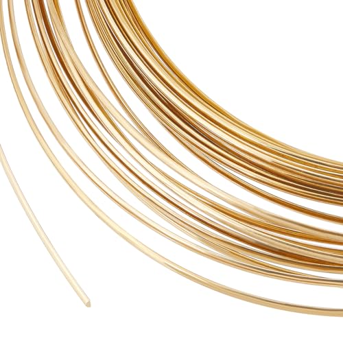 BENECREAT Kupferdraht, halbrunder Kupferdraht, 1,6 mm breit, Messing-Basteldraht, Schmuck-Perlendraht für Ohrringe, Halsketten, Schmuckherstellung, Drahtwickeln, Bastelarbeiten, 19,6 m BENECREAT Kupferdraht, halbrunder Kupferdraht, 1,6 mm breit, Messing-Basteldraht, Schmuck-Perlendraht für Ohrringe, Halsketten, Schmuckherstellung, Drahtwickeln, Bastelarbeiten, 19,6 m von BENECREAT