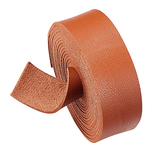 BENECREAT Lederband, 25 mm breit, Litschi-Muster, 2,5 m lang, einseitig, flach, Kunstleder, für Bastelprojekte, Haustierhalsbänder, Gürtel, Schmuck (Braun) von BENECREAT