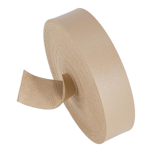 BENECREAT Lederband mit Litschi-Muster, 2,5 cm breit, einseitig, flache Kunstlederschnur für Bastelprojekte, Haustierhalsbänder, Gürtel, Schmuck (Antikweiß), 500 cm von BENECREAT