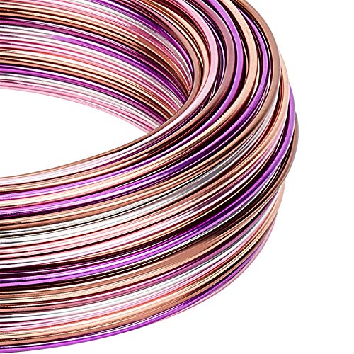 BENECREAT Mehrfarbiger Aluminiumdraht mit Farbverlauf, 15 Gauge, 40 m, biegbarer Metalldraht mit Aufbewahrungsbox für Schmuck, Perlen, Bastelprojekte, Silber, Rosa, Braun, Lila, Sienna BENECREAT Mehrfarbiger Aluminiumdraht mit Farbverlauf, 15 Gauge, 40 m, biegbarer Metalldraht mit Aufbewahrungsbox für Schmuck, Perlen, Bastelprojekte, Silber, Rosa, Braun, Lila, Sienna von BENECREAT