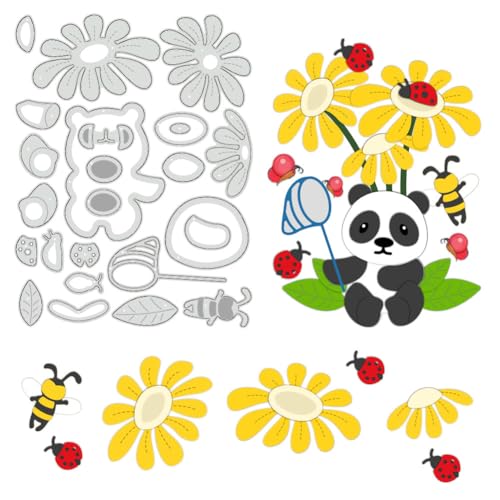 BENECREAT Metall-Stanzformen Für Tiere, Panda-Blumen-Bienenblatt-Stanzformen, Prägeschablonen-Vorlagen Für DIY-Scrapbooking-Alben, Kartenherstellung, 0.8 mm Dick BENECREAT Metall-Stanzformen Für Tiere, Panda-Blumen-Bienenblatt-Stanzformen, Prägeschablonen-Vorlagen Für DIY-Scrapbooking-Alben, Kartenherstellung, 0.8 mm Dick von BENECREAT
