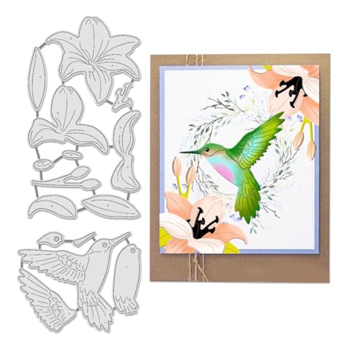 BENECREAT Metall-Stanzformen für Kolibri, Lilienblätter, Stanzschablonen, Prägeschablonen für Papierkarten, Dekoration, DIY, Scrapbooking, Album, Basteln, Dekoration, 2 Stück BENECREAT Metall-Stanzformen für Kolibri, Lilienblätter, Stanzschablonen, Prägeschablonen für Papierkarten, Dekoration, DIY, Scrapbooking, Album, Basteln, Dekoration, 2 Stück von BENECREAT