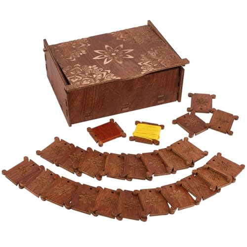 BENECREAT Nähgarn-Set aus Holzspulen, Stickgarn-Organizer-Box mit Nähspulen, Aufbewahrungswerkzeug für Kordeldraht, Faden und Nähhandwerk, 39,5 x 39,5 x 4 mm BENECREAT Nähgarn-Set aus Holzspulen, Stickgarn-Organizer-Box mit Nähspulen, Aufbewahrungswerkzeug für Kordeldraht, Faden und Nähhandwerk, 39,5 x 39,5 x 4 mm von BENECREAT