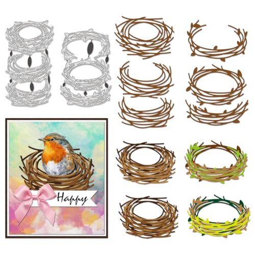 BENECREAT Nestrahmen Metallstanzteile, Prägewerkzeug Mit Vogelnest Rahmen Aus Karbonstahl Stanzformen Metallvorlagen Für DIY Dekorationspapier Scrapbooking Kartenherstellung Fotoalbum von BENECREAT