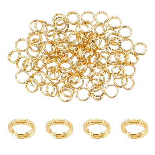 BENECREAT Offene Binderinge aus 18 Karat echtem, vergoldetem Messing, 6 mm, Metall-O-Ring, Goldverbinder, Doppelring, Spaltringe für Ohrringe, Halsketten, Armbänder, Schmuckherstellung, 100 Stück BENECREAT Offene Binderinge aus 18 Karat echtem, vergoldetem Messing, 6 mm, Metall-O-Ring, Goldverbinder, Doppelring, Spaltringe für Ohrringe, Halsketten, Armbänder, Schmuckherstellung, 100 Stück von BENECREAT