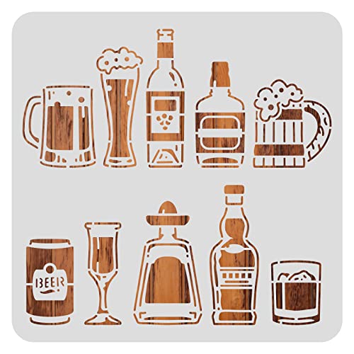 BENECREAT Oktoberfest Zeichnung Malschablonen, 30x30cm Große Plastikschablonen Mit Biermotiv Für Tagebuch, Sammelalbum, DIY Handwerk, Wandbodendekoration BENECREAT Oktoberfest Zeichnung Malschablonen, 30x30cm Große Plastikschablonen Mit Biermotiv Für Tagebuch, Sammelalbum, DIY Handwerk, Wandbodendekoration von BENECREAT
