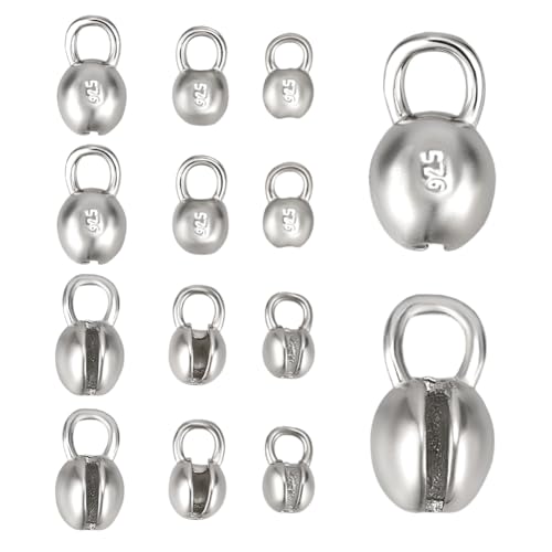 BENECREAT Quetschperlen aus 925er-Sterlingsilber, 3 Stile, runde Perlenspitzen, Kalottenenden, Muschelknotenabdeckung für Schmuckherstellung, Bastelarbeiten, 12 Stück BENECREAT Quetschperlen aus 925er-Sterlingsilber, 3 Stile, runde Perlenspitzen, Kalottenenden, Muschelknotenabdeckung für Schmuckherstellung, Bastelarbeiten, 12 Stück von BENECREAT