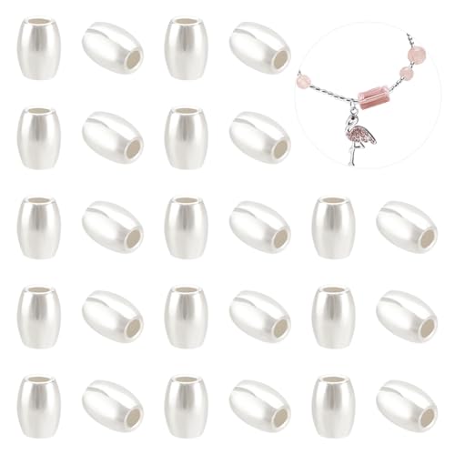 BENECREAT Reis-Abstandshalter aus 925er-Sterlingsilber, oval, 3 mm, kleine, nahtlose, ovale Reis-Abstandshalter, helle Metallperlen für DIY-Armbänder, Halsketten, Schmuckherstellung, Zubehör, 60 Stück BENECREAT Reis-Abstandshalter aus 925er-Sterlingsilber, oval, 3 mm, kleine, nahtlose, ovale Reis-Abstandshalter, helle Metallperlen für DIY-Armbänder, Halsketten, Schmuckherstellung, Zubehör, 60 Stück von BENECREAT