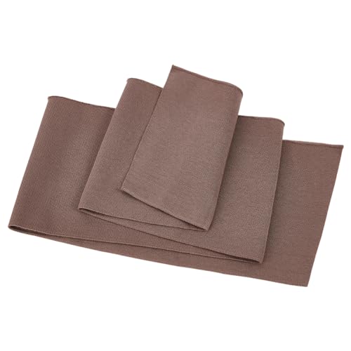 BENECREAT Rippbündchenstoff, 100x15cm Stretch-Feinripp-Strickstoff, Braun Elastisches Strickmaterial Für Hosenbund, Nackenband, Manschetten, Jackenverlängerung, Bekleidungszubehör von BENECREAT