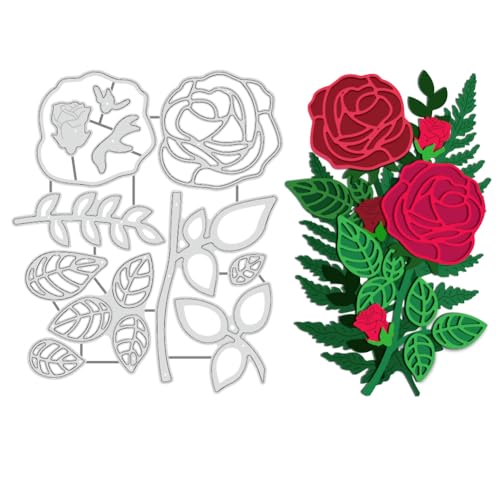 BENECREAT Rosenblüten-Metallstanzformen, Blumenblatt-Stanzformen Schnittschablonen 3D-Metallschablonenvorlage Für DIY-Handwerk, Handgefertigte Prägung, Scrapbooking, DIY-Kartenbasteln von BENECREAT