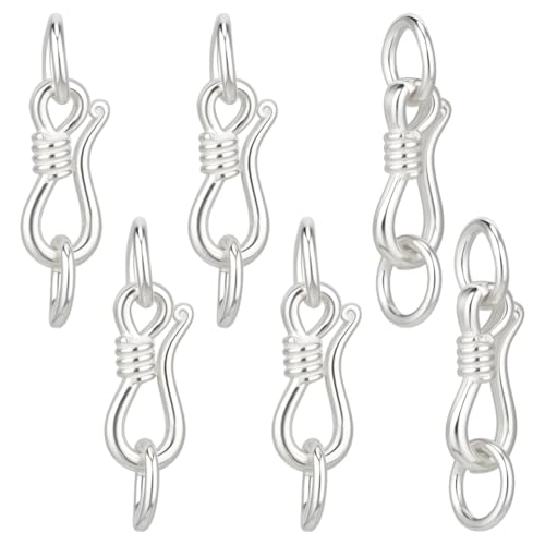 BENECREAT S-Hakenverschlüsse aus 925er-Sterlingsilber, 1,7 cm Ösenverschluss mit Biegeringen für DIY-Schmuckherstellung, mit Wildleder-Stoff-Poliertuch, 6 Sets BENECREAT S-Hakenverschlüsse aus 925er-Sterlingsilber, 1,7 cm Ösenverschluss mit Biegeringen für DIY-Schmuckherstellung, mit Wildleder-Stoff-Poliertuch, 6 Sets von BENECREAT