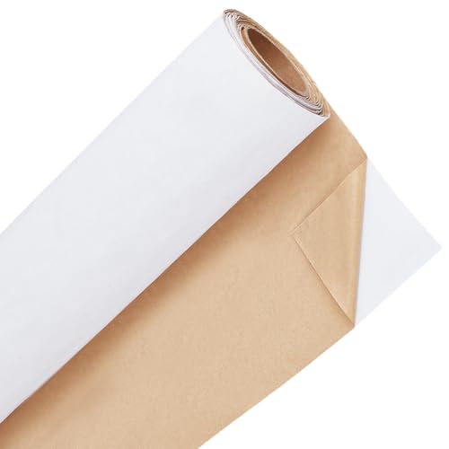BENECREAT Samtstoff Selbstklebender Filz 3000x360mm Weißer Filz Zum Abziehen Und Aufkleben DIY Große Stoffreparatur Für Sofas Couches Möbel Stühle Schmuckkästchen von BENECREAT