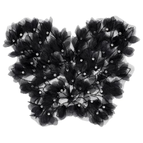 BENECREAT Schwarzer Schmetterlingsstoff, Strass-Spitzenapplikation, Blumenstickerei, Applikationen, Spitzenstoff-Besatz für Brautkleid, Hochzeit, Basteln, Kleid und Handwerk BENECREAT Schwarzer Schmetterlingsstoff, Strass-Spitzenapplikation, Blumenstickerei, Applikationen, Spitzenstoff-Besatz für Brautkleid, Hochzeit, Basteln, Kleid und Handwerk von BENECREAT