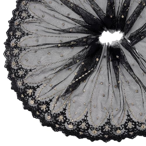 BENECREAT Schwarzes Stickband, Polyesterfaser-Spitzenbesatz, 23,6 cm breit, Sticköse, Spitze, Nähborte für Bastelarbeiten, Nähen, Geschenkverpackungen und Hochzeitsdekorationen, 4,5 m BENECREAT Schwarzes Stickband, Polyesterfaser-Spitzenbesatz, 23,6 cm breit, Sticköse, Spitze, Nähborte für Bastelarbeiten, Nähen, Geschenkverpackungen und Hochzeitsdekorationen, 4,5 m von BENECREAT
