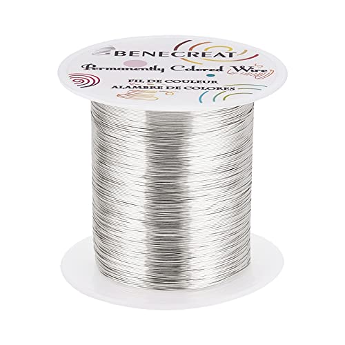 BENECREAT Silberdraht, 26 Gauge, 130 Meter, anlaufgeschützt, für Schmuckherstellung, zum Verpacken von Perlen und andere Schmuckherstellung BENECREAT Silberdraht, 26 Gauge, 130 Meter, anlaufgeschützt, für Schmuckherstellung, zum Verpacken von Perlen und andere Schmuckherstellung von BENECREAT