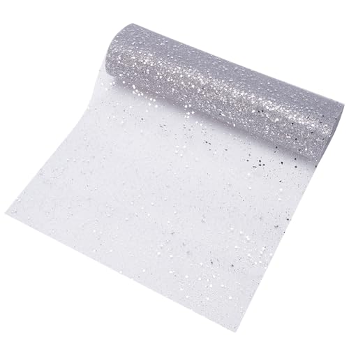 BENECREAT Silberfarbenes Weihnachtsband, silberfarbenes Netzgewebe, Netzband für Weihnachtsbaumschmuck, Girlanden, große Schleifen, große Schachteln, 30 m x 29 cm BENECREAT Silberfarbenes Weihnachtsband, silberfarbenes Netzgewebe, Netzband für Weihnachtsbaumschmuck, Girlanden, große Schleifen, große Schachteln, 30 m x 29 cm von BENECREAT
