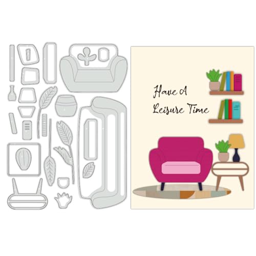 BENECREAT Sofa-Bücherregal-Stanzschablonen, Topfpflanze Heimthema Stanzformen DIY-Handwerk Prägeschablone Für Kartenherstellung, Foto, Scrapbooking, 0.8mm Dick BENECREAT Sofa-Bücherregal-Stanzschablonen, Topfpflanze Heimthema Stanzformen DIY-Handwerk Prägeschablone Für Kartenherstellung, Foto, Scrapbooking, 0.8mm Dick von BENECREAT