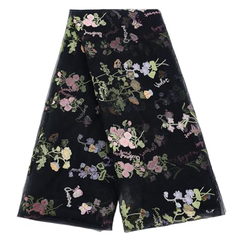BENECREAT Spitzenstoff, Blumenstickerei, Spitzenstoff, schwarze Blumen- und Schmetterlings-Design, Polyester-Stoff für Hochzeitskleid, DIY, Basteln, Heimdekoration BENECREAT Spitzenstoff, Blumenstickerei, Spitzenstoff, schwarze Blumen- und Schmetterlings-Design, Polyester-Stoff für Hochzeitskleid, DIY, Basteln, Heimdekoration von BENECREAT