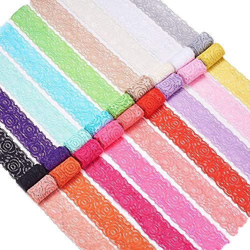 BENECREAT Spitzenstoff, elastisch, 4 cm breit, für Stirnbänder, Strumpfbänder, Hochzeitssträuße, 18 Farben, je 91 cm BENECREAT Spitzenstoff, elastisch, 4 cm breit, für Stirnbänder, Strumpfbänder, Hochzeitssträuße, 18 Farben, je 91 cm von BENECREAT