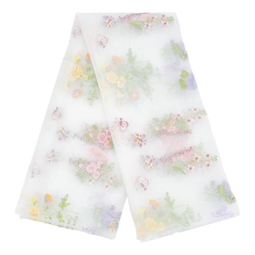BENECREAT Spitzenstoff mit Blumenstickerei, 129,5 cm, weiße Blumen und Schmetterlinge, Polyester-Stoff für Hochzeitskleid, Basteln, Heimdekoration BENECREAT Spitzenstoff mit Blumenstickerei, 129,5 cm, weiße Blumen und Schmetterlinge, Polyester-Stoff für Hochzeitskleid, Basteln, Heimdekoration von BENECREAT