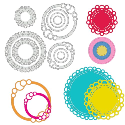 BENECREAT Stanzformen Für Spitzenblumenbordüre, Runde Rahmen-Schablonen, Kreis-Metall-Stanzschablonen Für Kartenherstellung, Scrapbooking, Fotoalbum, Dekorativ, 0.8 mm Dick BENECREAT Stanzformen Für Spitzenblumenbordüre, Runde Rahmen-Schablonen, Kreis-Metall-Stanzschablonen Für Kartenherstellung, Scrapbooking, Fotoalbum, Dekorativ, 0.8 mm Dick von BENECREAT