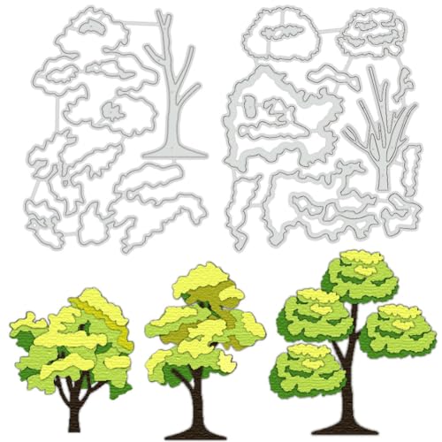 BENECREAT Stanzformen Mit Baumsilhouette, 2 Stück Hintergrundschablonen Mit Mehrschichtigen Bäumen, Waldbaumschatten Dekorative Prägeschablonen Für Scrapbooking, Grußkartenherstellung BENECREAT Stanzformen Mit Baumsilhouette, 2 Stück Hintergrundschablonen Mit Mehrschichtigen Bäumen, Waldbaumschatten Dekorative Prägeschablonen Für Scrapbooking, Grußkartenherstellung von BENECREAT