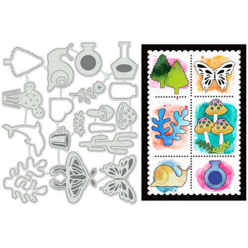 BENECREAT Stanzformen Mit Schmetterlings Und Pilzmotiv, Schablone Aus Karbonstahl Metall-Prägeschablonen Für Herstellung von Papierkarten, Dekorationen, DIY-Scrapbooking, Alben, Basteln BENECREAT Stanzformen Mit Schmetterlings Und Pilzmotiv, Schablone Aus Karbonstahl Metall-Prägeschablonen Für Herstellung von Papierkarten, Dekorationen, DIY-Scrapbooking, Alben, Basteln von BENECREAT