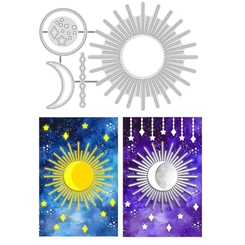 BENECREAT Stanzformen Sonne Und Mond, Mystic Star Metall-Stanzformen Metall-Prägeschablone Für DIY Scrapbooking, Fotoalbum, Papier, Basteln, Kartenherstellung, Dekorativ, 0.8 mm Dick BENECREAT Stanzformen Sonne Und Mond, Mystic Star Metall-Stanzformen Metall-Prägeschablone Für DIY Scrapbooking, Fotoalbum, Papier, Basteln, Kartenherstellung, Dekorativ, 0.8 mm Dick von BENECREAT