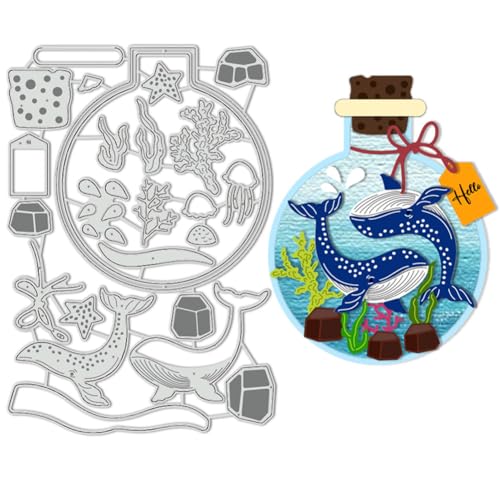 BENECREAT Stanzschablone Für Wale, Prägewerkzeug Aus Kohlenstoffstahl Mit Ozeanglasflasche, Stanzungen Metallvorlagen Für DIY-Scrapbooking, Fotoalbum, Dekorative Prägung BENECREAT Stanzschablone Für Wale, Prägewerkzeug Aus Kohlenstoffstahl Mit Ozeanglasflasche, Stanzungen Metallvorlagen Für DIY-Scrapbooking, Fotoalbum, Dekorative Prägung von BENECREAT