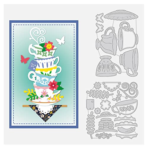 BENECREAT Teetasse Rahmen Metall Stanzformen, Schmetterling Blumen Tasse Muster Kohlenstoffstahl Stanzformen Schablonen für DIY Scrapbooking, Fotoalbum, dekorative Prägung, Papierkarte, 0,8 mm dick BENECREAT Teetasse Rahmen Metall Stanzformen, Schmetterling Blumen Tasse Muster Kohlenstoffstahl Stanzformen Schablonen für DIY Scrapbooking, Fotoalbum, dekorative Prägung, Papierkarte, 0,8 mm dick von BENECREAT