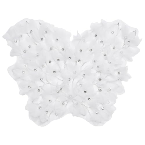 BENECREAT Weißer Schmetterlingsstoff, Strass-Spitzenapplikation, Blumenstickerei, Applikationen, Spitzenstoff-Besatz für Brautkleid, Hochzeit, Basteln, Kleid und Handwerk BENECREAT Weißer Schmetterlingsstoff, Strass-Spitzenapplikation, Blumenstickerei, Applikationen, Spitzenstoff-Besatz für Brautkleid, Hochzeit, Basteln, Kleid und Handwerk von BENECREAT