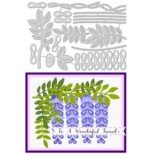 BENECREAT Wisteria Blume Stanzformen, Blatt Zweige Schablonen Blume dekorative Embossing Schablonen für Scrapbooking, Fotoalbum, Grußkarte machen, Papierprägung BENECREAT Wisteria Blume Stanzformen, Blatt Zweige Schablonen Blume dekorative Embossing Schablonen für Scrapbooking, Fotoalbum, Grußkarte machen, Papierprägung von BENECREAT