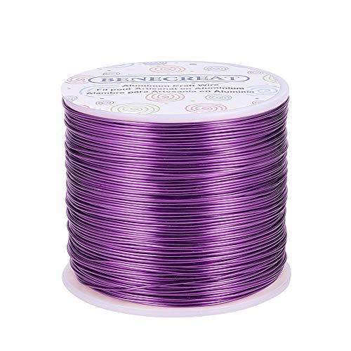 Benecreat Aluminiumdraht, eloxiert, für Schmuckherstellung, Perlenarbeiten, Blumenmuster, farbiger Aluminiumdraht 20 Gauge violett von BENECREAT