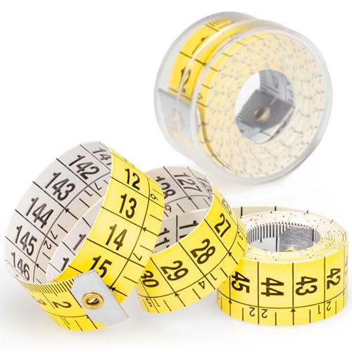 Maßband BENESSERE In Linea® - Maßband körper - Massband - Measuring tape - körpermaßband - Gelbe Maßband mit praktischem Kunststoffkoffer - doppelte Graduierung 1,5 m von BENESSERE In Linea