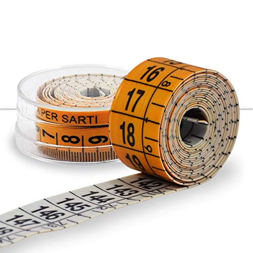 Maßband BENESSERE In Linea® - Maßband körper - Massband - Measuring tape - körpermaßband - orangefarbenes Maßband mit praktischem Kunststoffkoffer - doppelte Graduierung 1,5 m von BENESSERE In Linea