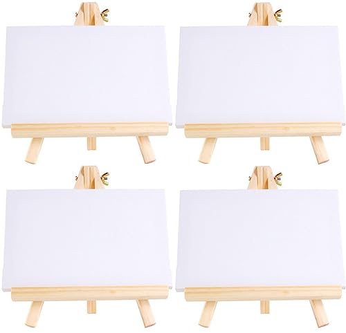 4 Stück Tischstaffelei Holz Leinwand Ständer Set, 15 x 20cm Leinwand mit 18 x 24 cm Staffelei Kleine Tischstaffelei Holz StäNder Stativ Zum Zeichnen, Tisch Deko für Hochzeit Geburtstag Taufe Party 4 Stück Tischstaffelei Holz Leinwand Ständer Set, 15 x 20cm Leinwand mit 18 x 24 cm Staffelei Kleine Tischstaffelei Holz StäNder Stativ Zum Zeichnen, Tisch Deko für Hochzeit Geburtstag Taufe Party von BEOIUCZZY