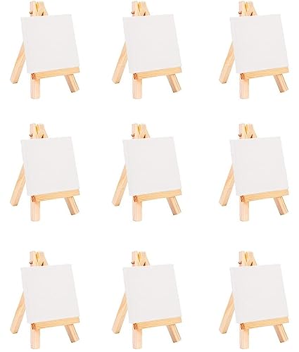 9 Stück Mini Leinwand mit Staffelei Holz Tischstaffelei, 10x10cm Leinwand mit 15 x 8 cm Mini Staffelei Kleine Tischstaffelei Holz StäNder Stativ Zum Zeichnen, Tisch Deko & Basteln 9 Stück Mini Leinwand mit Staffelei Holz Tischstaffelei, 10x10cm Leinwand mit 15 x 8 cm Mini Staffelei Kleine Tischstaffelei Holz StäNder Stativ Zum Zeichnen, Tisch Deko & Basteln von BEOIUCZZY