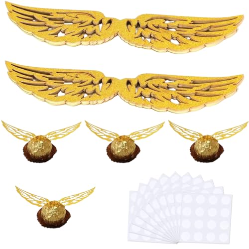 BEPSYOM 50 Stück Gold Glitter Flügel Geburtstags Kuchen Deko Goldener Schnatz Dekoration FüR Bonbons Schokolade Hexe Cupcake Topper Kinder Party Mottoparty BEPSYOM 50 Stück Gold Glitter Flügel Geburtstags Kuchen Deko Goldener Schnatz Dekoration FüR Bonbons Schokolade Hexe Cupcake Topper Kinder Party Mottoparty von BEPSYOM
