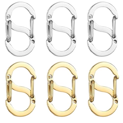 BEPSYOM 6 Stück Doppelöffnungs-Verkürzer-Verschluss, Halsketten-Verschluss, Verschlüsse, Edelstahl-S-Lock-Armband-Verbindungsstück, Halsketten-Clip DIY BEPSYOM 6 Stück Doppelöffnungs-Verkürzer-Verschluss, Halsketten-Verschluss, Verschlüsse, Edelstahl-S-Lock-Armband-Verbindungsstück, Halsketten-Clip DIY von BEPSYOM
