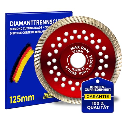 BERGMANN ® Diamantscheibe Ø 350mm für Stahlbeton Beton Granit Stein Marmor Ziegel uvm. | Trennscheibe Diamanttrennscheibe für Winkelschleifer BOSCH Makita Metabo von BERGMANN