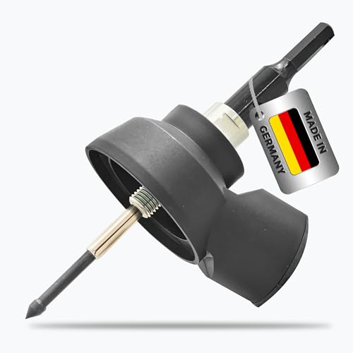 BERGMANN ® MADE in GERMANY | Absaugung für Dosensenker M16 auf M16 + Sechskant Adapter + Zentrierspitze federnd für Kernbohrgeräte Kernbohrmaschinen | Kernbohrer Lochsäge Eibenstock Baier Hilti Bosch von BERGMANN