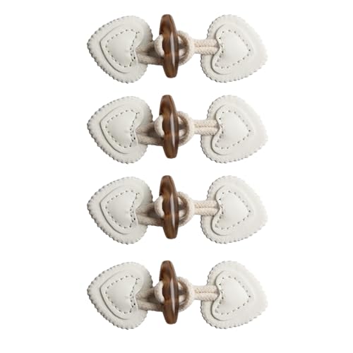 4 paar Kleidungsersatzbutton Harz-Knopf Nähtaste, Knebelknöpfe mit Verschluss Nähknöpfe für Nähen für Dufflecoat Mantel Handwerk DIY Dekoration, knebelverschluss (Beige) von BEROZA