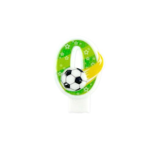 Geburtstagskerzen Fußball Nummer 0 - Numerische Kerze für Kuchen, Dekoration Jahrestag von BESCH