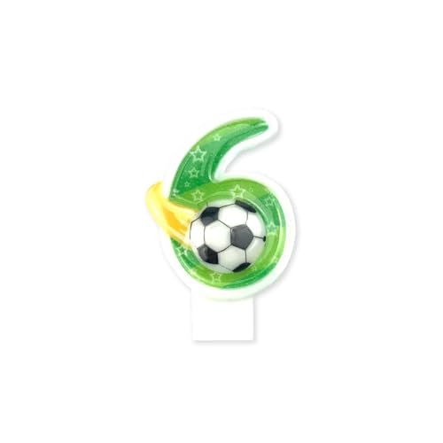 Geburtstagskerzen Fußball Nummer 6 - Numerische Kerze für Kuchen, Dekoration Jahrestag von BESCH
