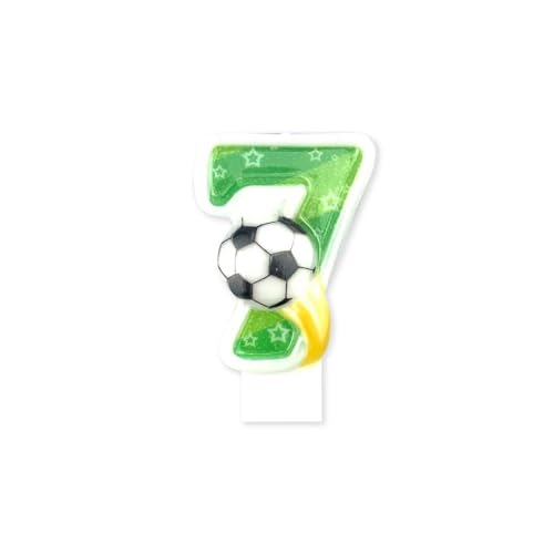 Geburtstagskerzen Fußball Nummer 7 - Numerische Kerze für Kuchen, Dekoration Jahrestag von BESCH