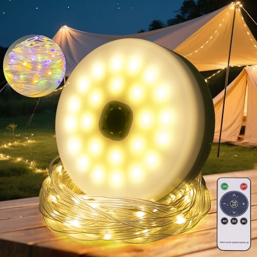 BESCOST Camping Lichterkette Aufrollbar 10M mit Warmweiß & Bunt, Fernbedienung – LED Lichterkette Camping mit 8 Helligkeiten, 10 Modi, USB Aufladung, IP44 Wasserfest für Zelt, Party, Outdoor BESCOST Camping Lichterkette Aufrollbar 10M mit Warmweiß & Bunt, Fernbedienung – LED Lichterkette Camping mit 8 Helligkeiten, 10 Modi, USB Aufladung, IP44 Wasserfest für Zelt, Party, Outdoor von BESCOST