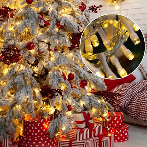 BESCOST Lichterkette Außen für Weihnachten, 50 M 500 LEDs, Lichterkette mit Fernbedienung und Stecker, 8 Modi, Wasserfest für den Außen und Innen, Garten, Hochzeit, Party, Warmweiß von BESCOST