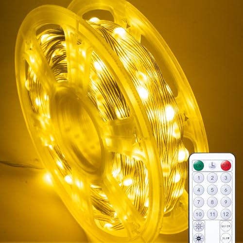 BESCOST Lichterkette Außen mit Stecker, 12 Modi 50M 500 LED Lichterkette Innen mit Fernbedienung, Dimmbar Wasserdicht Fairy Lights mit Timer für Outdoor Garten Balkon Hochzeit Party, Warmweiß BESCOST Lichterkette Außen mit Stecker, 12 Modi 50M 500 LED Lichterkette Innen mit Fernbedienung, Dimmbar Wasserdicht Fairy Lights mit Timer für Outdoor Garten Balkon Hochzeit Party, Warmweiß von BESCOST