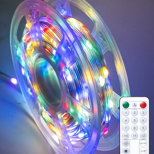 BESCOST Lichterkette Außen mit Stecker, 12 Modi 50M 500 LED Lichterkette Innen mit Fernbedienung, Dimmbar Wasserdicht Fairy Lights mit Timer für Outdoor Garten Balkon Hochzeit Party, Bunt BESCOST Lichterkette Außen mit Stecker, 12 Modi 50M 500 LED Lichterkette Innen mit Fernbedienung, Dimmbar Wasserdicht Fairy Lights mit Timer für Outdoor Garten Balkon Hochzeit Party, Bunt von BESCOST