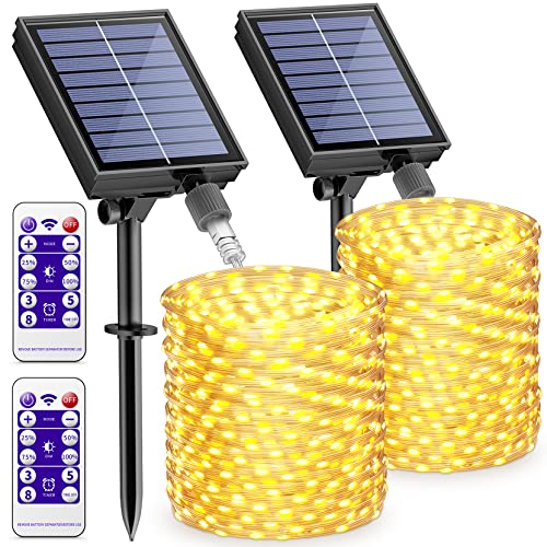 BESCOST Solar Lichterkette 15 m 150 LED Lichterkette 8 Modi wasserdicht LED-Solarleuchten im Außenbereich Dekoration für Weihnachten Party Hochzeit von BESCOST